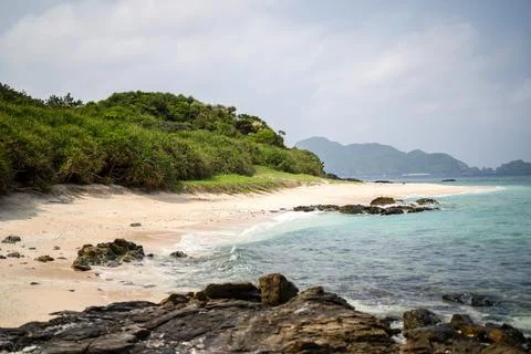 Empty seaside in spring at Aka Island, Zamami Village, Okinawa Prefecture, Japan 写真素材