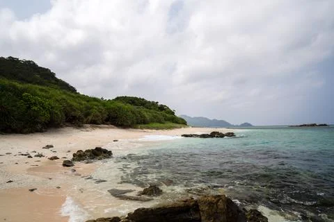 Empty seaside in spring at Aka Island, Zamami Village, Okinawa Prefecture, Japan 写真素材