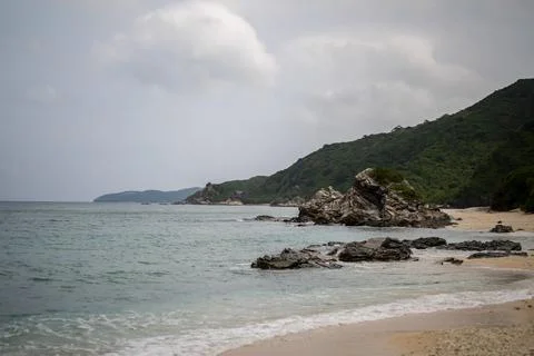 Empty seaside in spring at Aka Island, Zamami Village, Okinawa Prefecture, Japan 写真素材