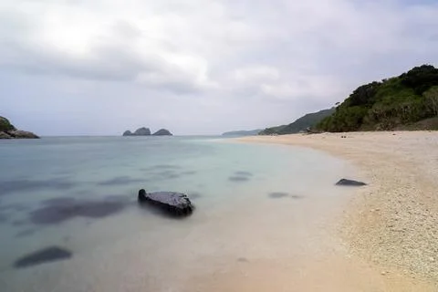 Empty seaside in spring at Aka Island, Zamami Village, Okinawa Prefecture, Japan 写真素材