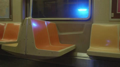 Empty Seat in Moving Subway Stock Footage 130485158