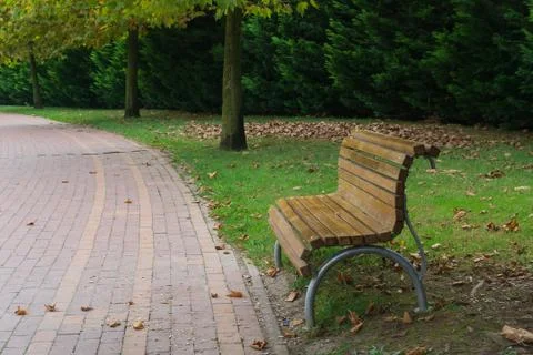 Empty Seat At Park Stock Photos