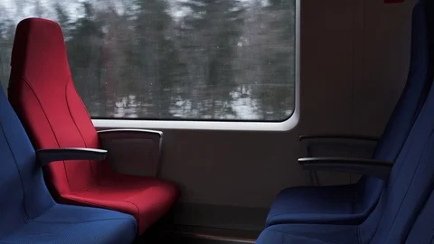 Empty seat in the train car Stock Footage 106008641