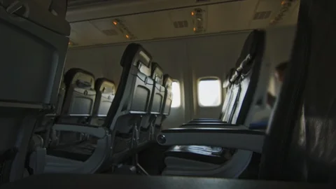 Empty seats on an airplane Video stock 122183578