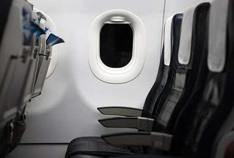 Empty seats on an airplane. Inside the Airplane. Foto stock