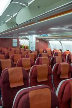 The empty seats in an airplane Stock Photos