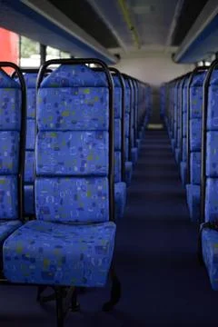 Empty seats in a bus Stock Photos