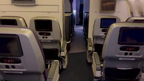 Empty seats in the cabin. Stock Footage 314094219