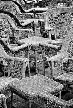 Empty seats at a cafe Foto stock