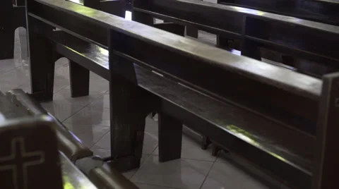 Empty seats in the Cathedral Stock Footage