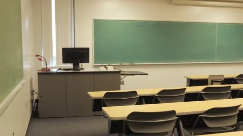 Empty Seats in College Classroom Stock Footage 80930584