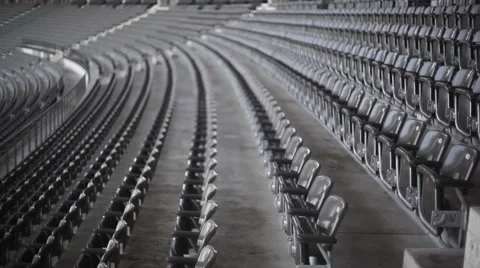Empty seats at Olympic Stadium bleachers, Berlin, Germany Stock Footage 55051835