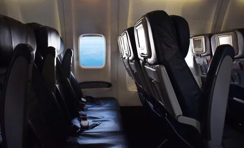 Empty seats in a plane Foto stock