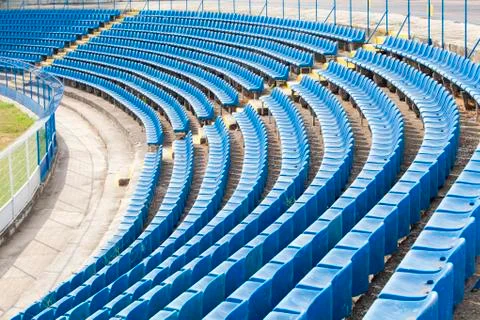 Empty seats on the stadium corner Stockfoto's
