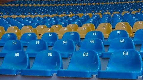 Empty seats at the stadium fans. Stock Footage