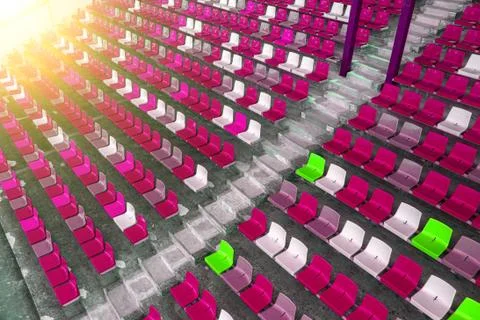 Empty seats at the stadium. Stock Photos