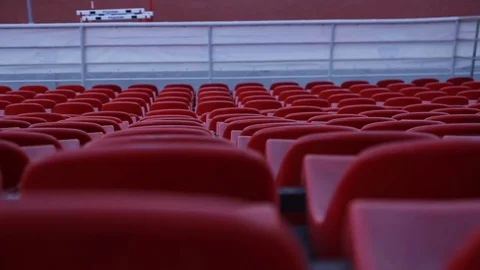 Empty seats of the stadium. Plastic seats. Stock Footage 70952837