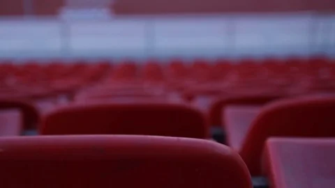 Empty seats of the stadium. Plastic seats. Video stock 70952866