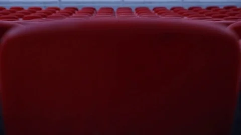 Empty seats of the stadium. Plastic seats. Video stock 70953031