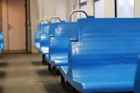 Empty seats in the subway or train, public transport Stock Photos
