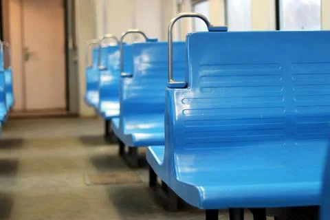 Empty seats in the subway or train, public transport Stock Photos