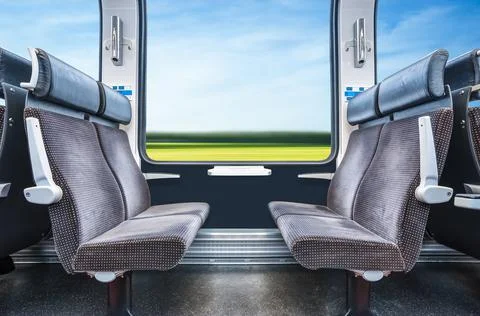 Empty seats in train Stock Photos