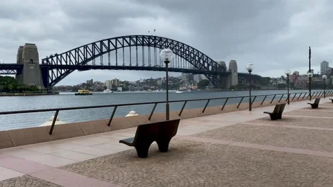 Empty seats while Sydney is deserted due to the coronavirus outbreak in Stock Footage 148728561