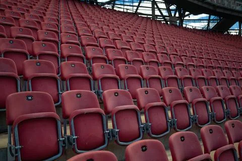 Empty seats without spectators in the stadium Fotos de archivo
