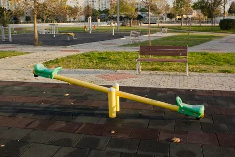 Empty seesaw in park Stock Photos