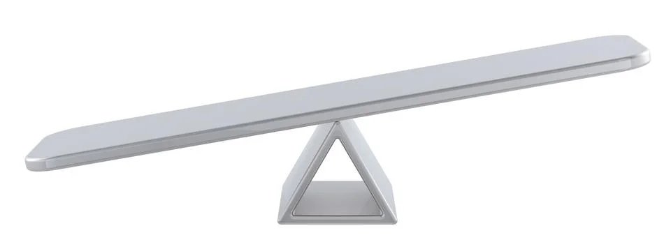 Empty Seesaw Unbalanced, 3D rendering Stock Illustration