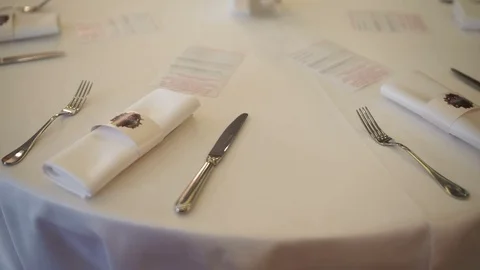 Empty served table in a restaurant 库存影片 70795047