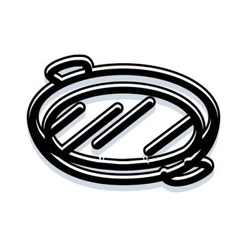Empty serving tray outline cartoon illustration Stock Illustration