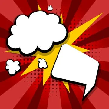 Empty set colored speech bubble pop art red Stock Illustration