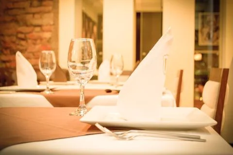 Empty set in restaurant Stock Photos