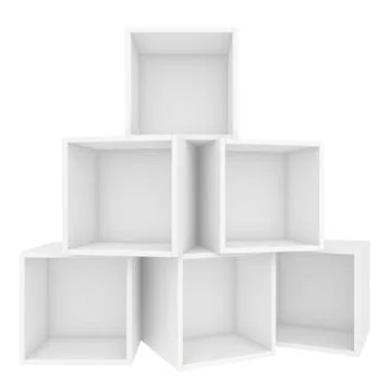 Empty shelf. 3d render on white background 스톡 일러스트