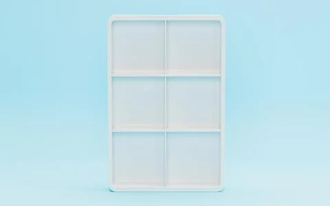 Empty shelf with blue background, 3d rendering. Stock Illustration
