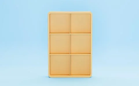 Empty shelf with blue background, 3d rendering. Stock Illustration