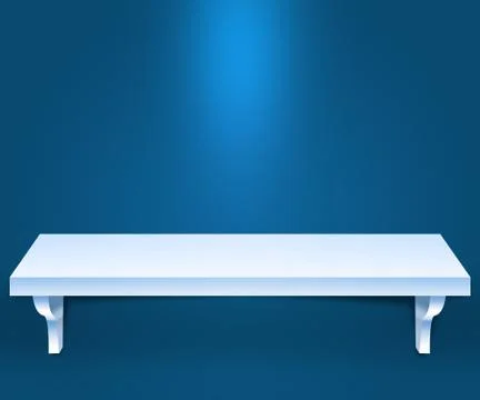 Empty shelf blue background Stock Illustration
