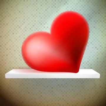 Empty shelf with red heart. Stock Illustration