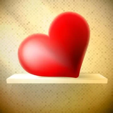 Empty shelf with red heart. Stock Illustration