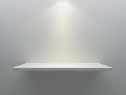 Empty shelf stand on the wall Stock Illustration