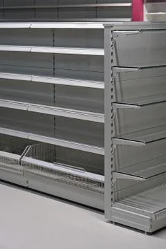 Empty shelf in store Stock Photos