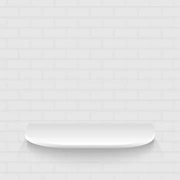 Empty shelf on a wall from blocks. Eps 10. Stock Illustration