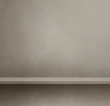 Empty shelf on a warm grey concrete wall. Background template. Square mockup Stock Illustration