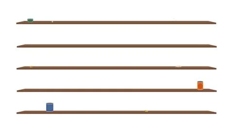 Empty Shelfs with Cobwebs Vector Illustrazione stock