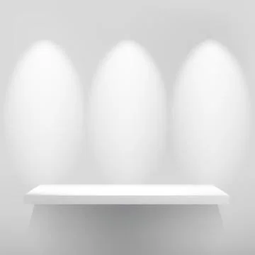 Empty shelfwith spot light. + EPS10 Stock Illustration
