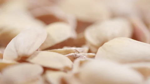 Empty Shell Pistachios Nuts. Macro. Video stock 154602117