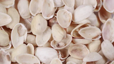 Empty Shell Pistachios Nuts. Macro. Video stock 154603504