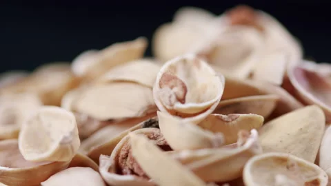 Empty Shell Pistachios Nuts. Macro. Video stock 154606482