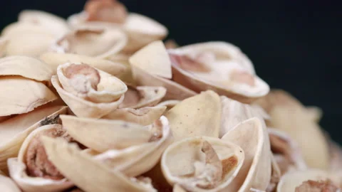 Empty Shell Pistachios Nuts. Macro. Video stock 154612015